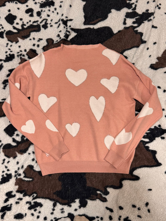 Heart glitter sweater