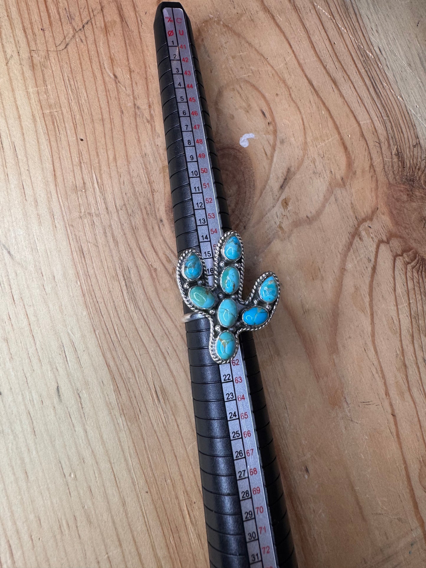 Cactus turquoise ring