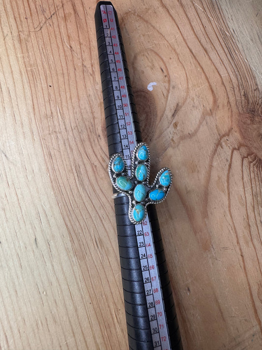 Cactus turquoise ring