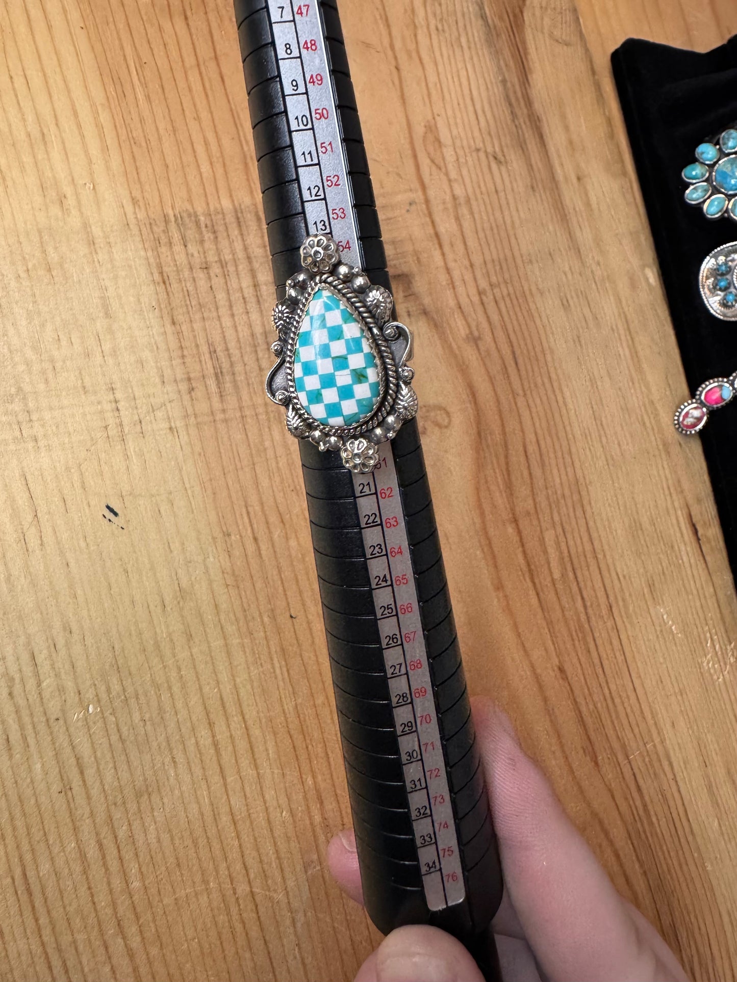 Checkered turquoise