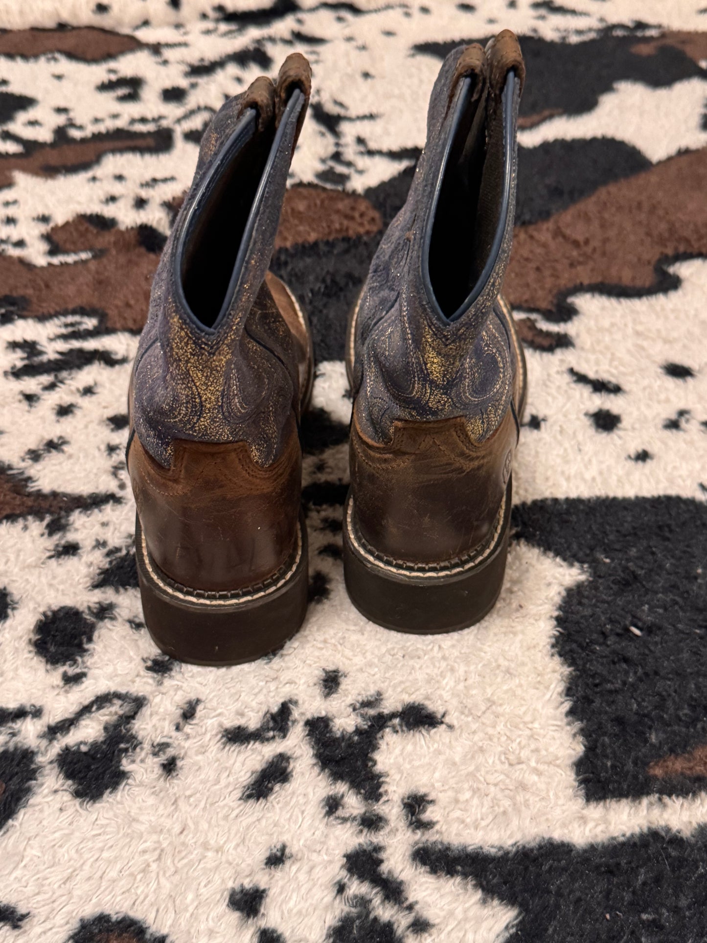Ariat blue and gold boots