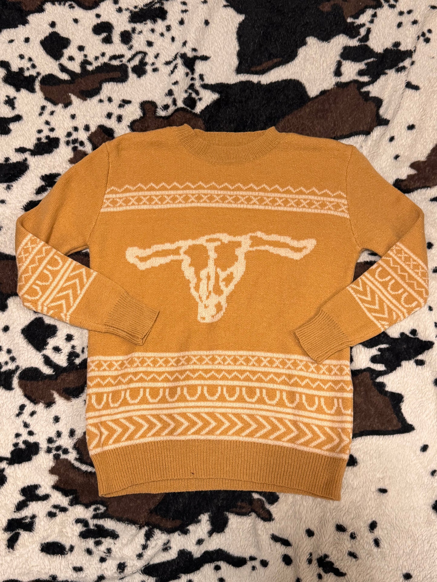 Cow skull sweater