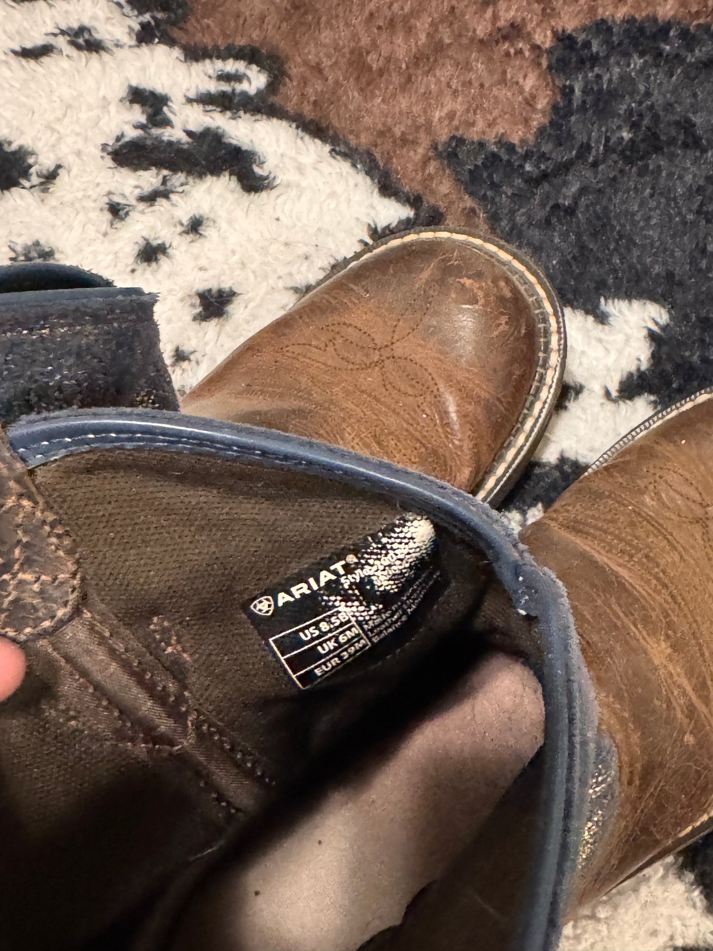 Ariat blue and gold boots