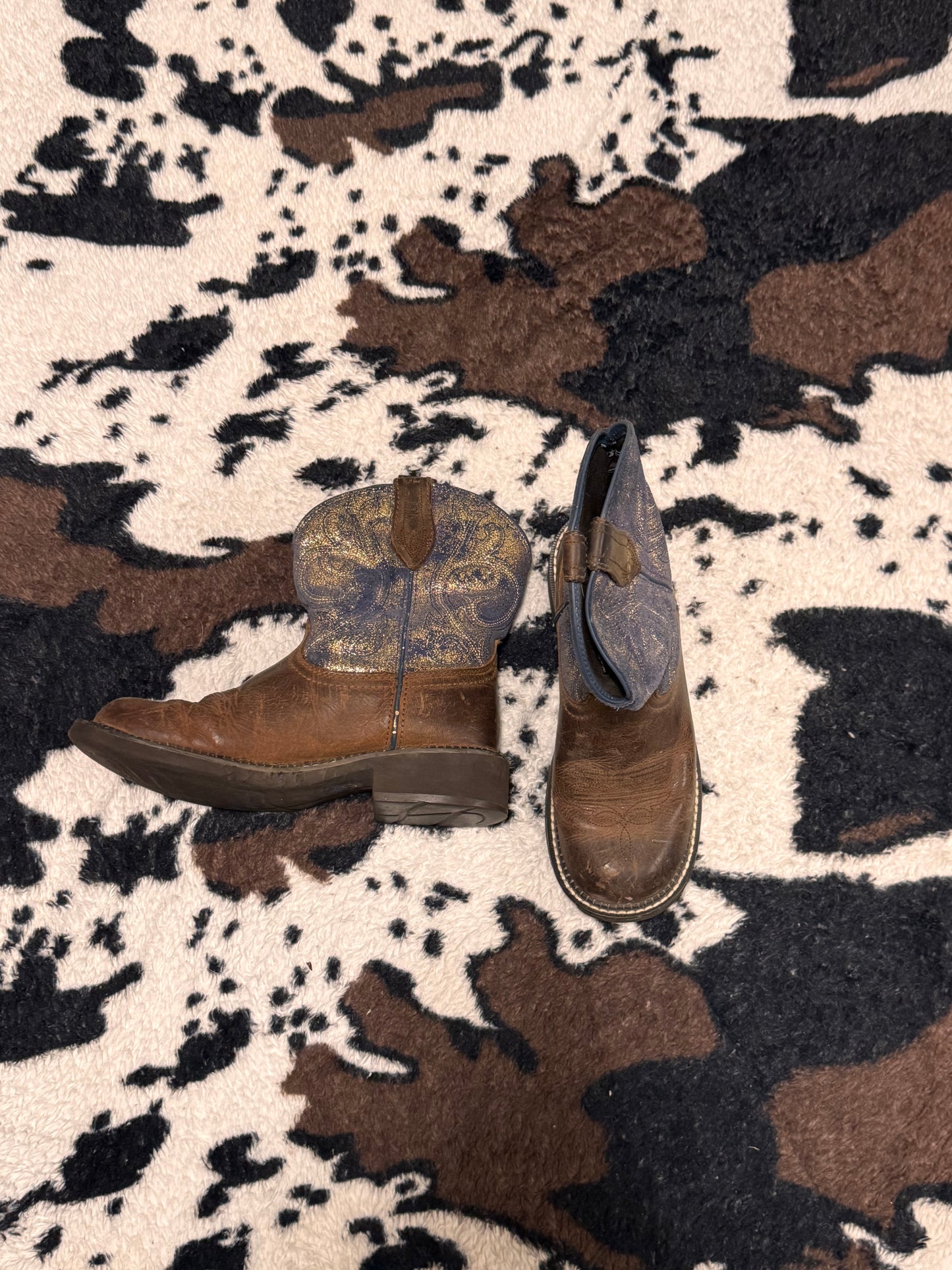 Ariat blue and gold boots