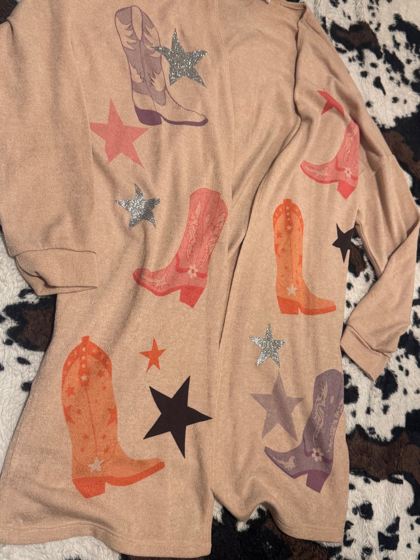 Boots and stars cardigan