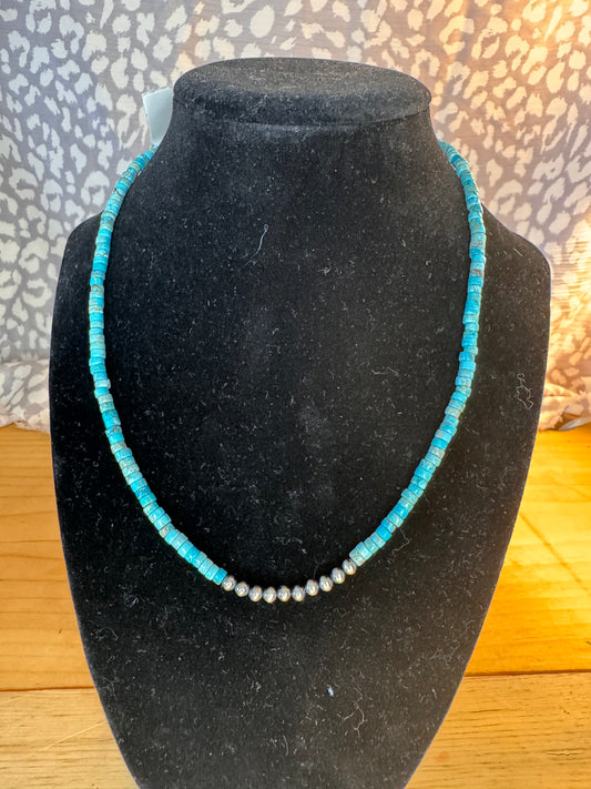 Flay turquoise and Navajo pearls