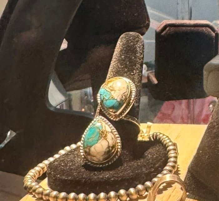 2 stone Turquoise ring